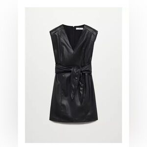 Mango Vegan Vest Leather Dress Size US 4